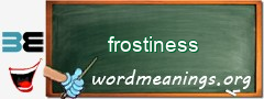 WordMeaning blackboard for frostiness